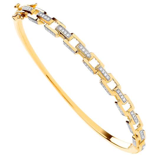 9ct Yellow Gold 0.50ctw Diamond Bangle