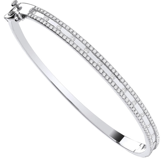 9ct White Gold 1.00ctw Diamond Bangle