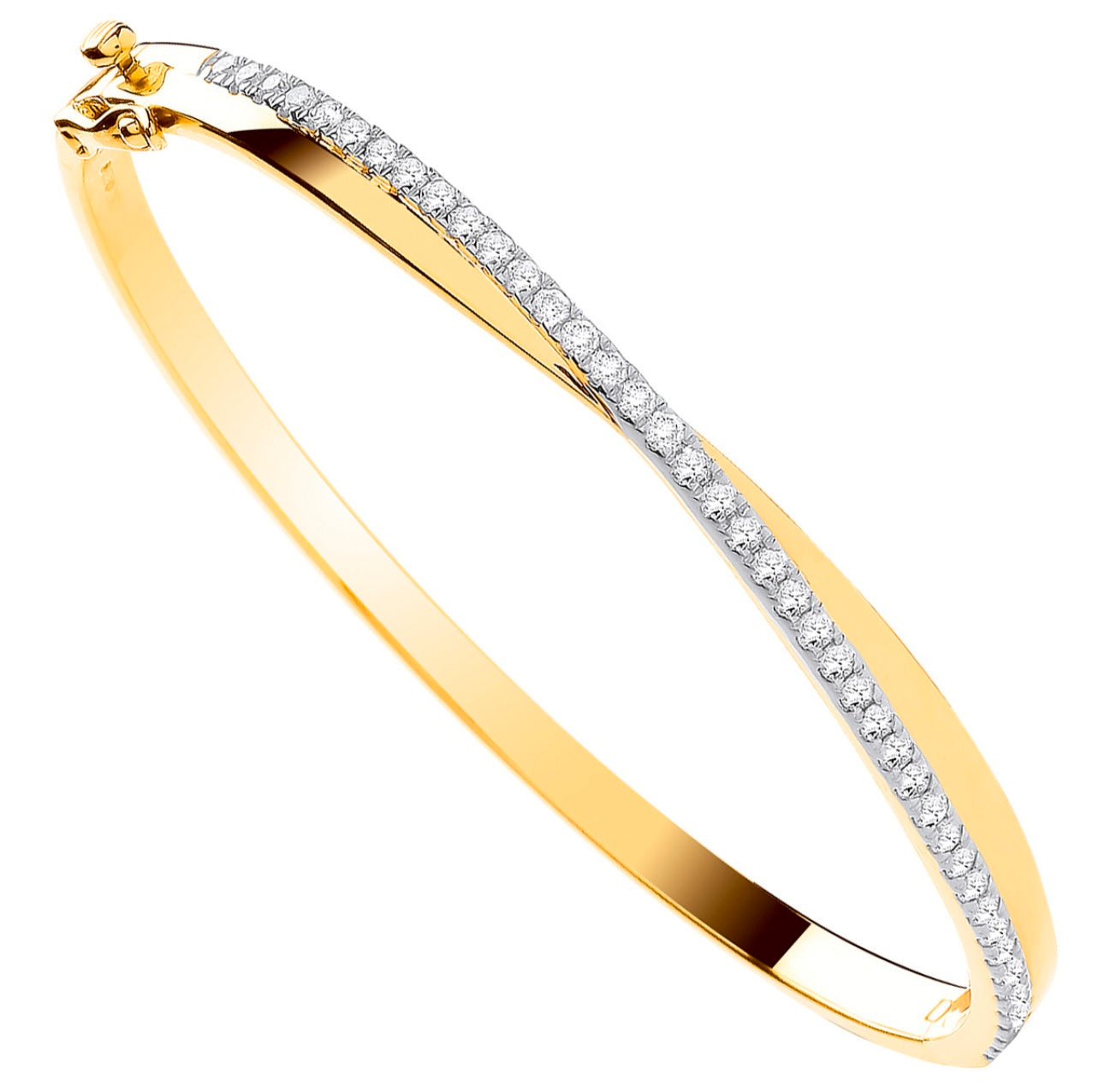 9ct Yellow Gold 1.00ctw Diamond Bangle