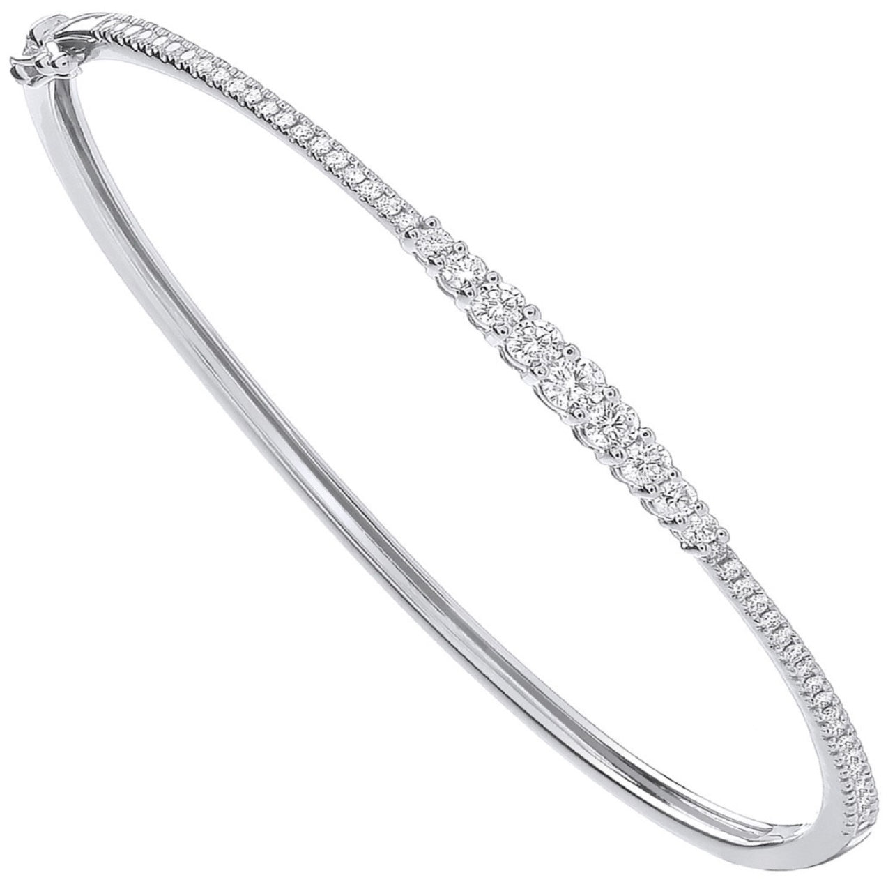 9ct White Gold 0.87ctw Diamond Bangle