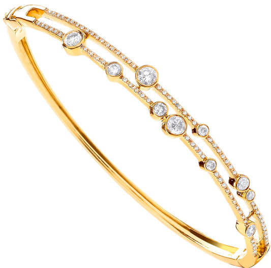 18ct Yellow Gold 1.00ctw Diamond Dress Diamond Bangle