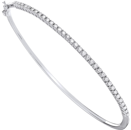 9ct White Gold 0.25ct Diamond Bangle