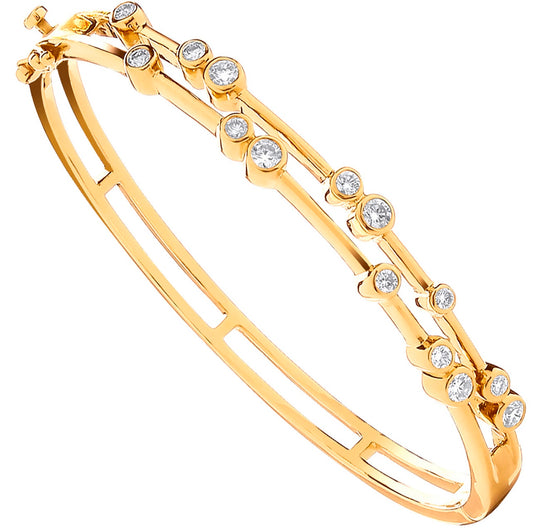 18ct Yellow Gold 1.00ctw Dress Diamond Bangle