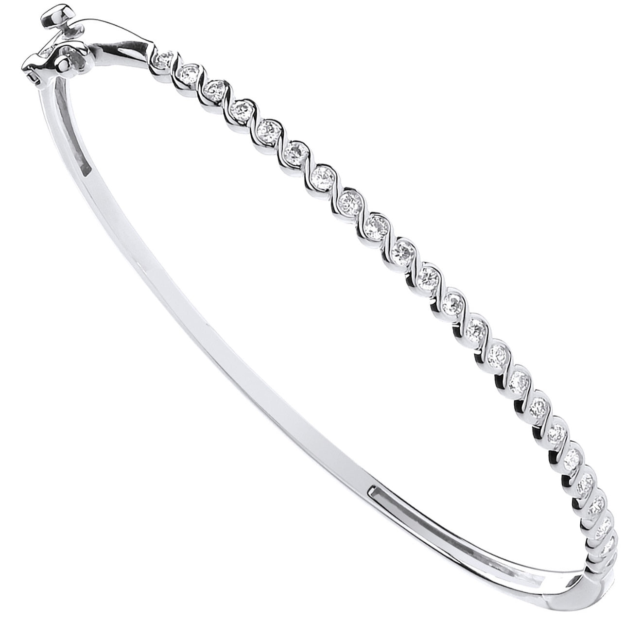 9ct White Gold 0.50ctw Ladies Diamond Bangle