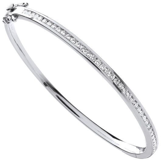 18ct White Gold 1.00ctw Diamond Bangle