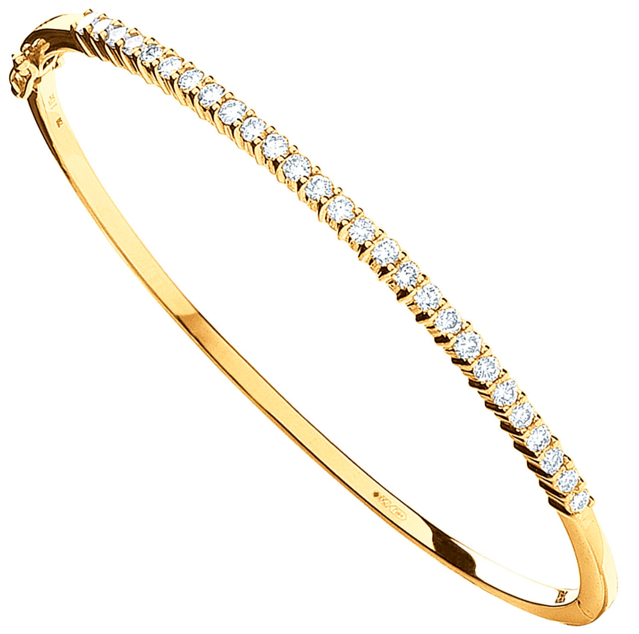 9ct Yellow Gold 1.10ctw Diamond Bangle