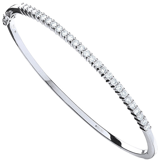 9ct White Gold 1.10ctw Diamond Bangle