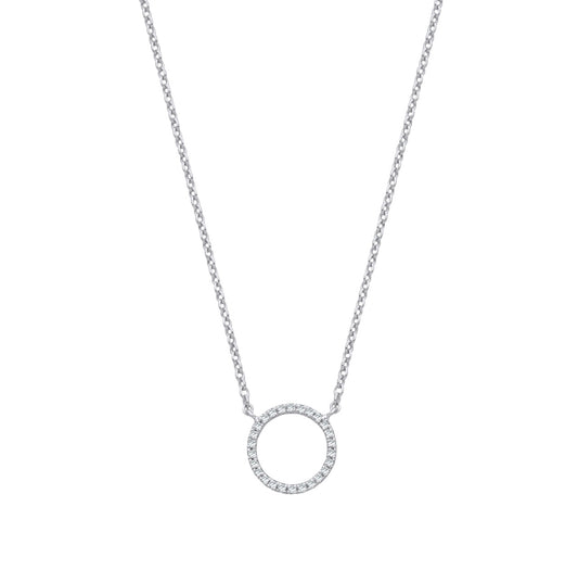 9ct White Gold 0.08ctw Necklace