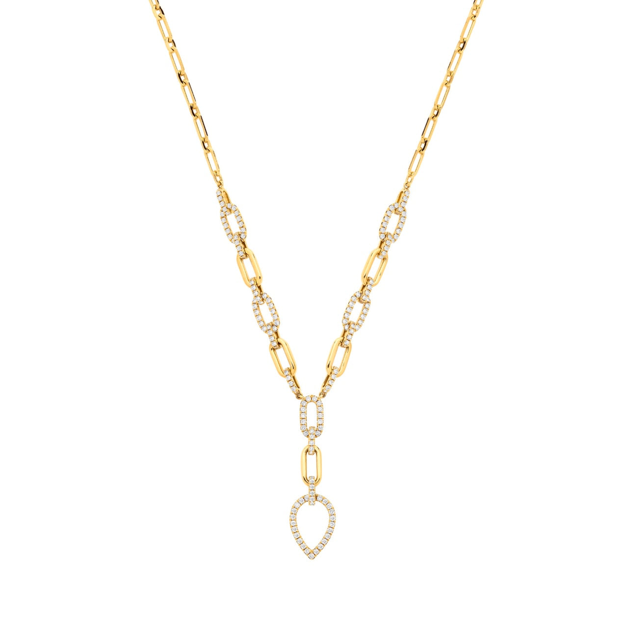 18ct Yellow Gold Pear Shaped Drop Necklace 1.30ctw