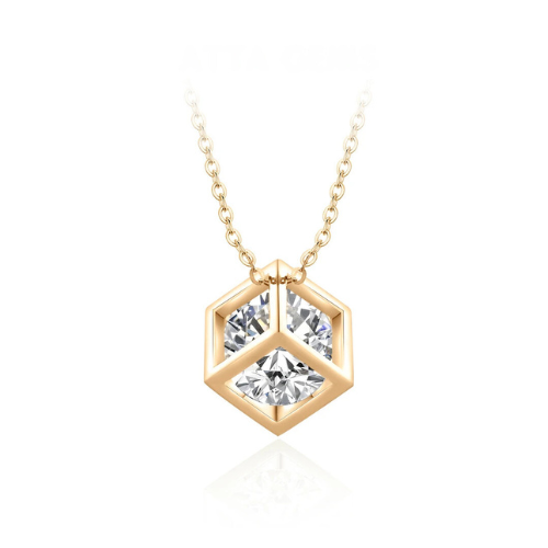 4.0ct D Color Moissanite Necklace for Women 925 Sterling Silver White Gold Plated