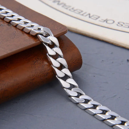 925 Sterling Silver Bracelet/Chains W7-10mm, L16-70cm