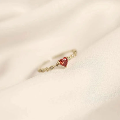 Red Heart Crystal Opening Rings