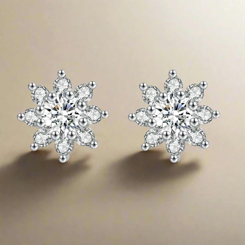 VVS1 Moissanite Diamond Stud Earrings 925 Sterling Silver