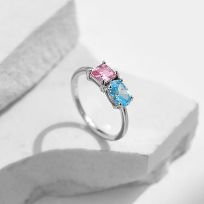 925 Sterling Silver Double CZ Ring