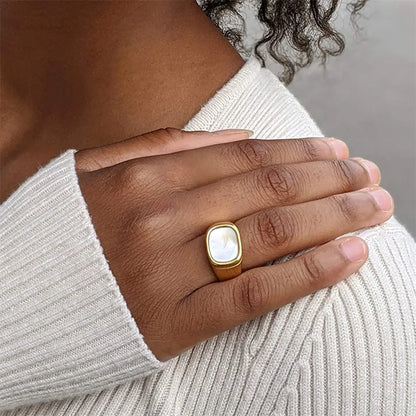 Silver Or Gold Stainless Steel Shell Rings