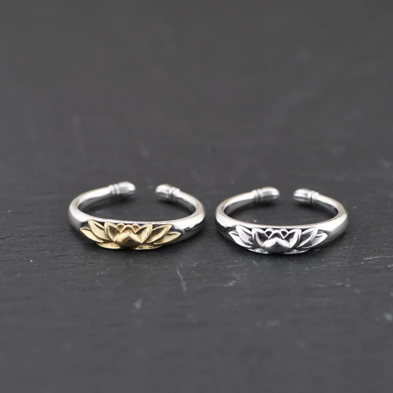 925 Sterling Silver Lotus Rings