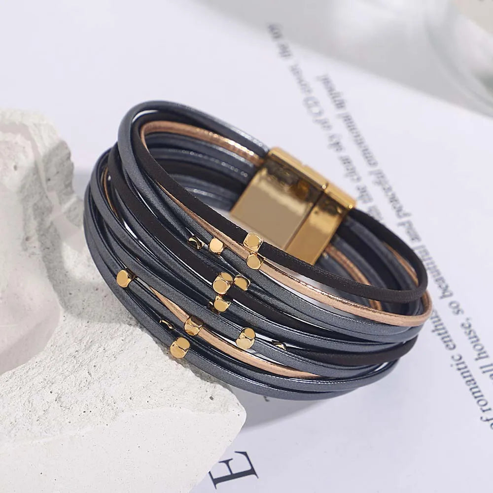 Multilayer Leather Bracelet (12 Color Choice)