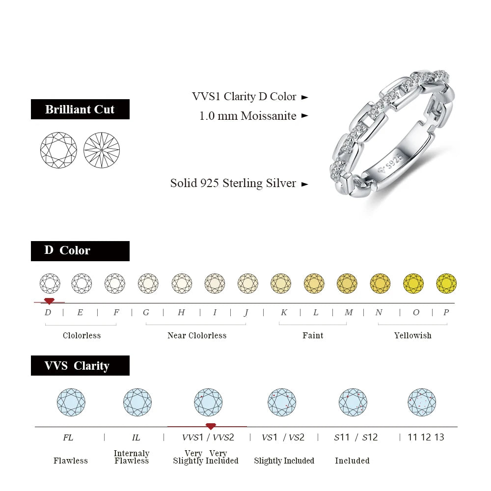 Moissanite 925 Sterling Silver & Rose, Gold Plated