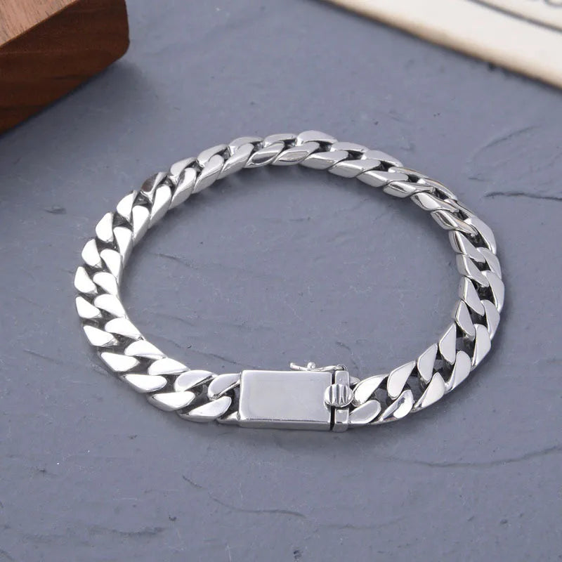 925 Sterling Silver Bracelet/Chains W7-10mm, L16-70cm