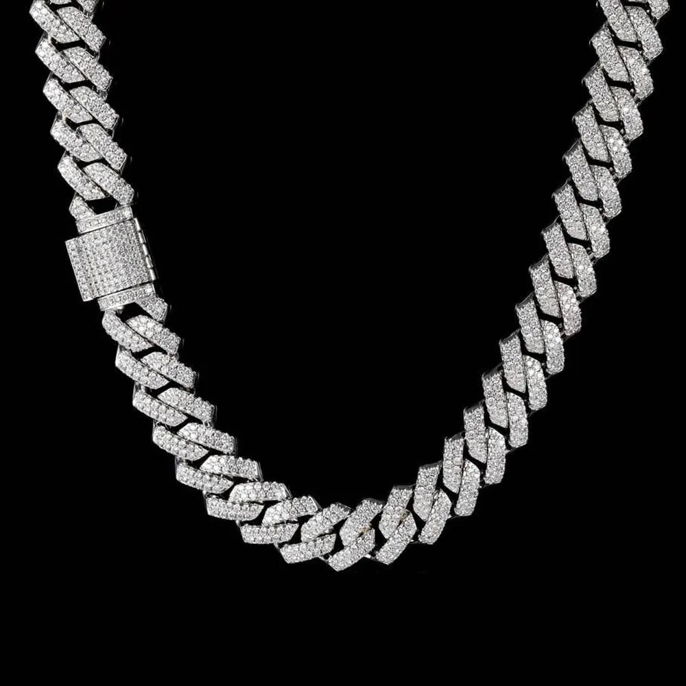 Moissanite Cuban Bracelet/Chain 925 Sterling Sliver