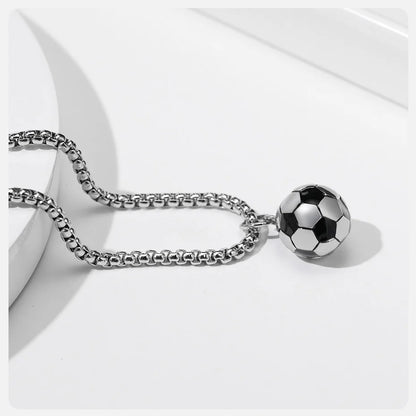 Vnox 3D Football Necklaces for Men, Solid Stainless Steel Casual Scoocer Pendants, Sports Lover Boys Gifts