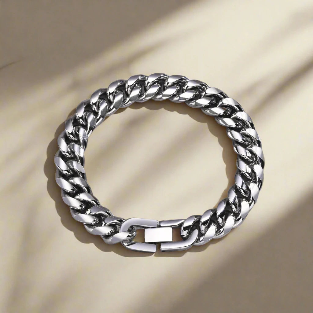 6-12MM Stainless Steel Cuban Link Chain Bracelet