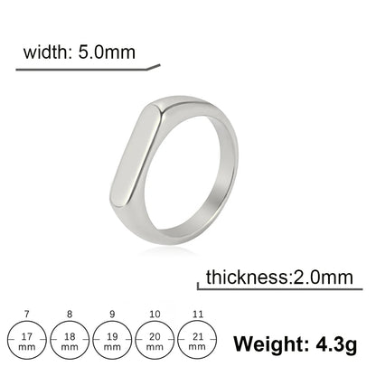 Gold Or Silver Stainless Signet Rings 5MM Wide