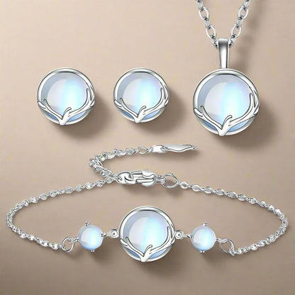 Silver Plated Necklace, Earrings & Bracelet Set