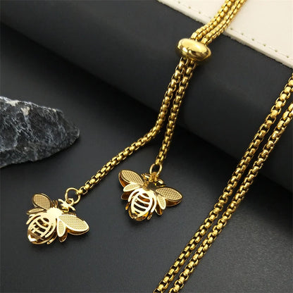 Stainless Long bee Necklace