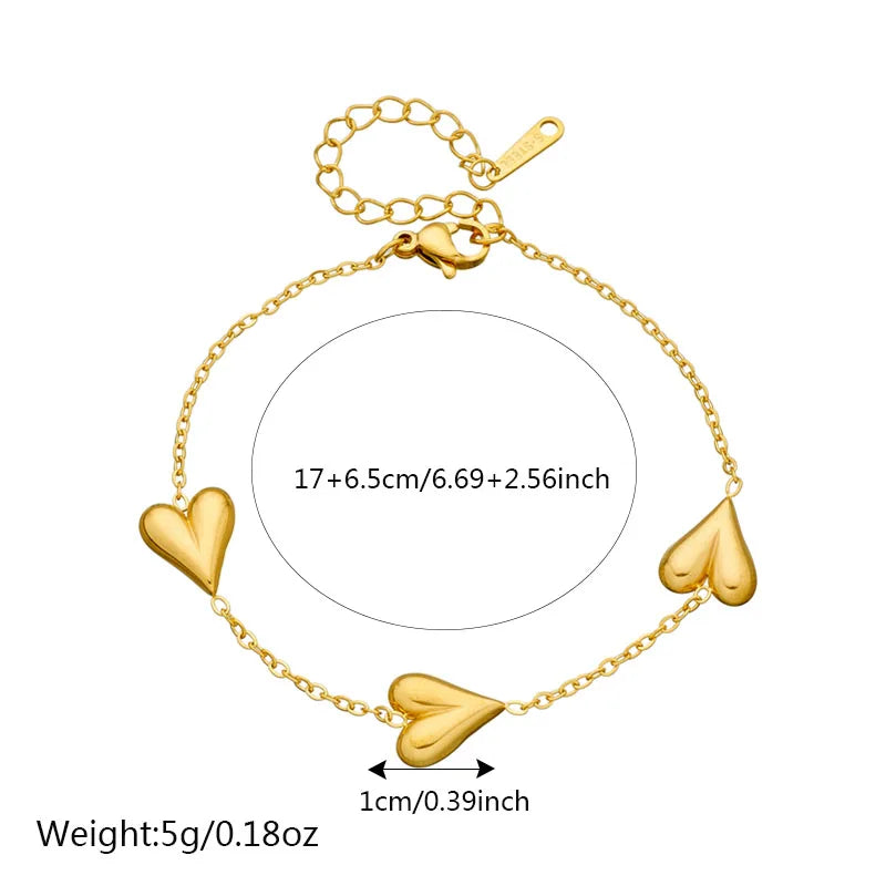 Gold Stainless Heart Bracelet