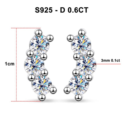 Moissanite Diamond Earrings 925 Silver