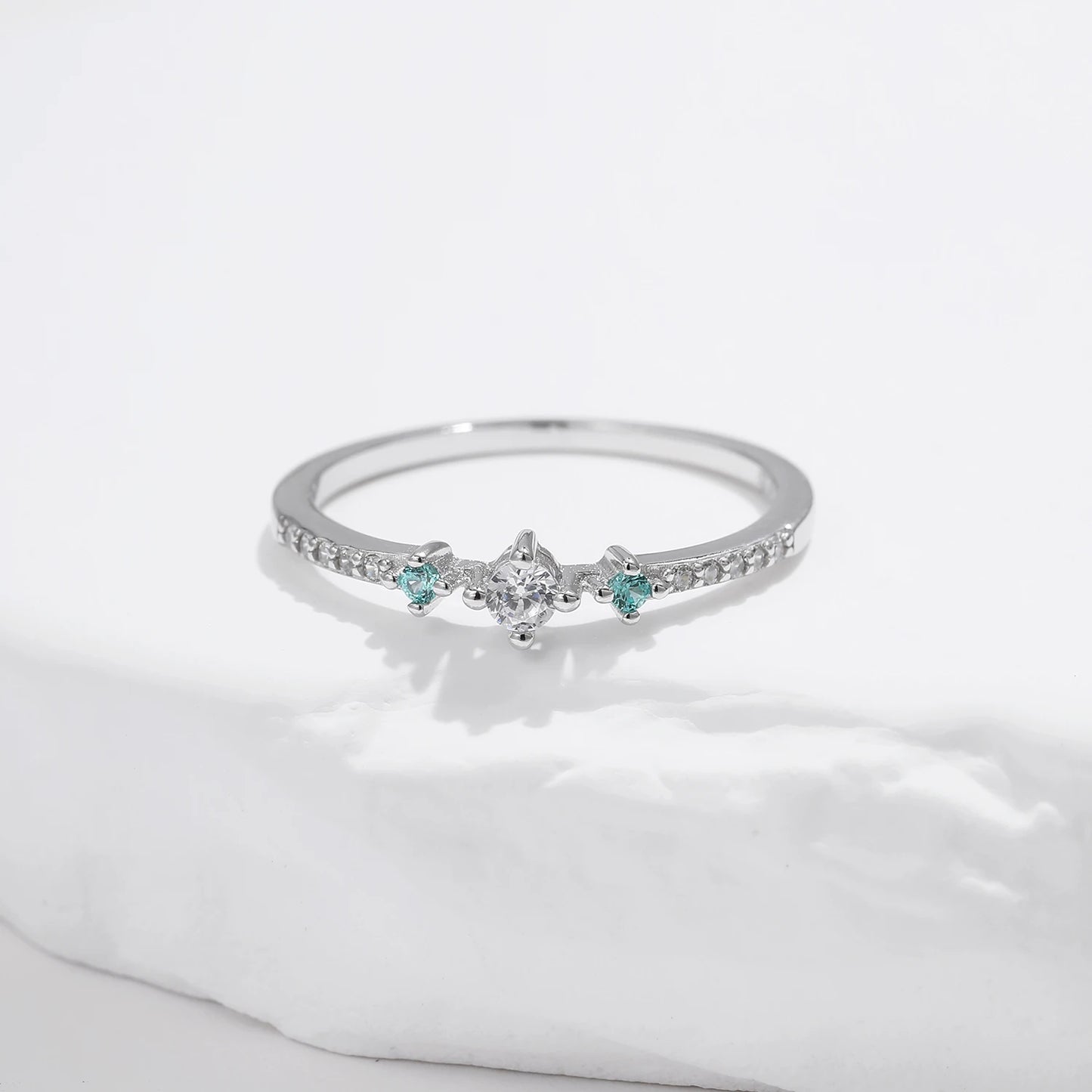 925 Sterling Silver CZ Trilogy Ring