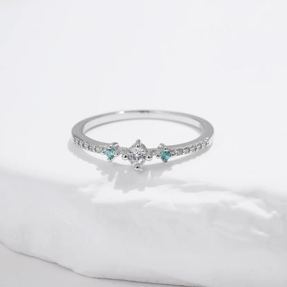 925 Sterling Silver CZ Trilogy Ring