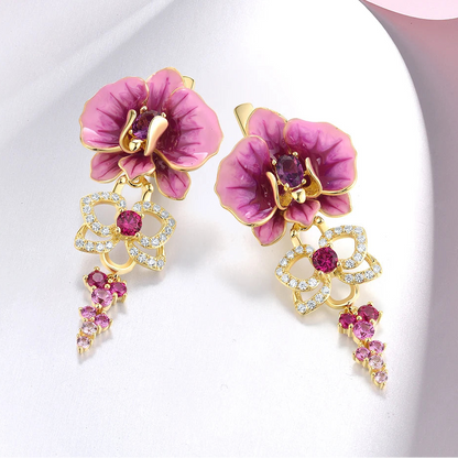 Orchidea Viola - Earrings