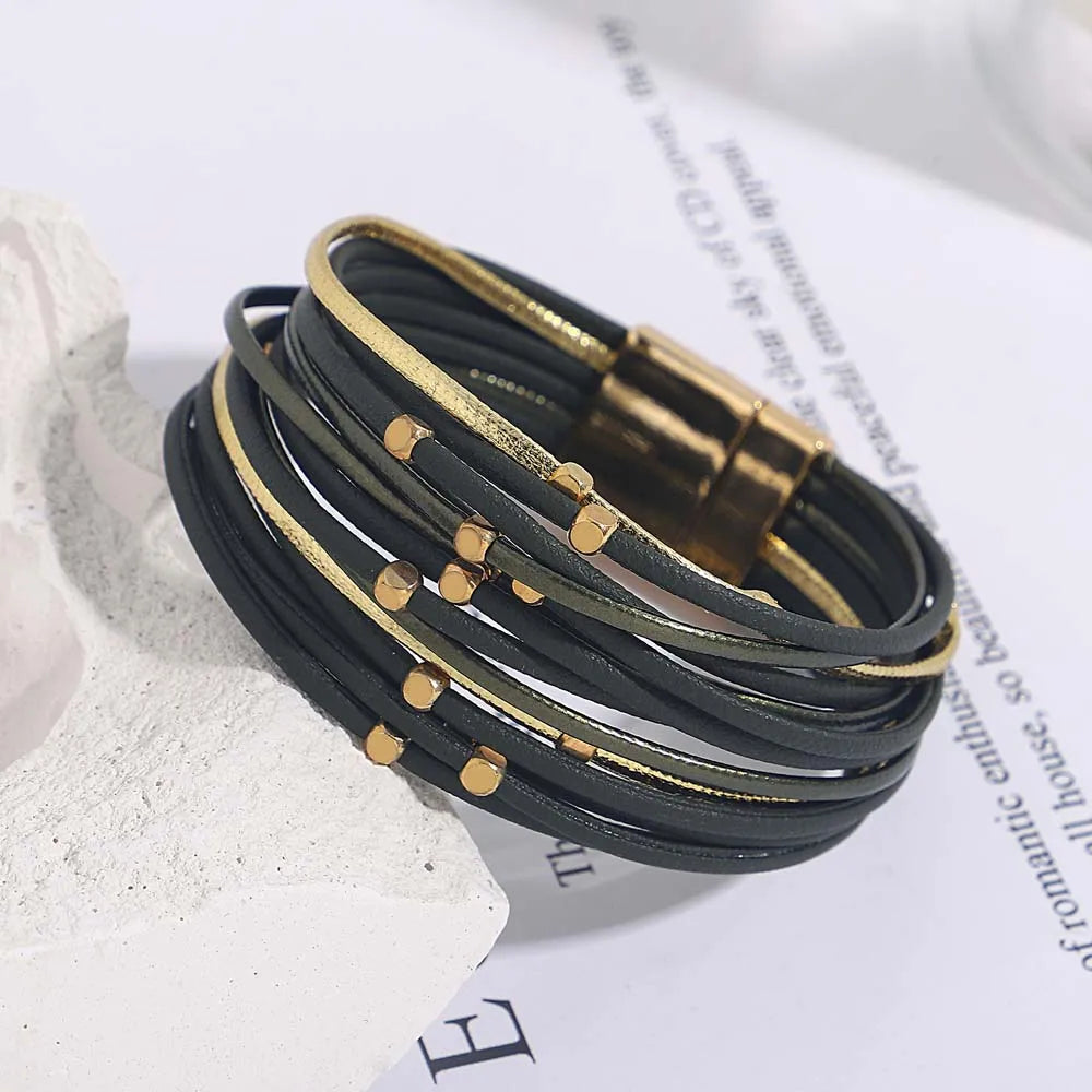 Multilayer Leather Bracelet (12 Color Choice)