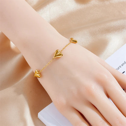 Gold Stainless Heart Bracelet