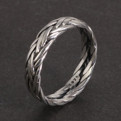 Viking 925 Sterling Silver Braided Ring