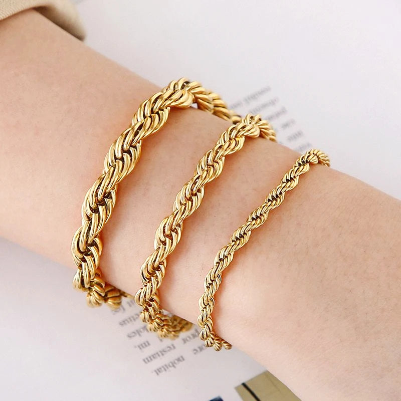 4-8mm Stainless Steel Rope Bracelets