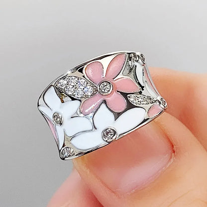 Enamel Flower Ring