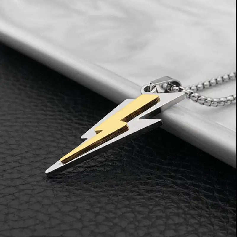 Fashion Popular Stainless Steel Zeus Thunder Necklace Pendant for Men Women Hip Hop Street Party Jewelry Gift