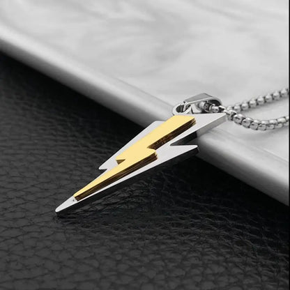 Fashion Popular Stainless Steel Zeus Thunder Necklace Pendant for Men Women Hip Hop Street Party Jewelry Gift