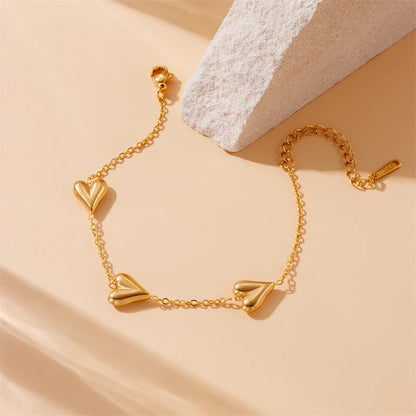 Gold Stainless Heart Bracelet