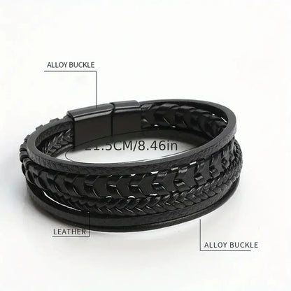 Multi-layered Leather Braided Bracelet