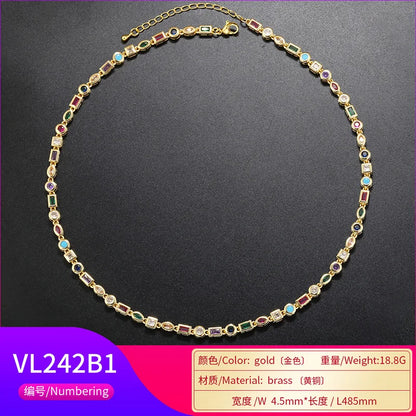 ZHUKOU candy necklace for women Cubic Zirconia Man necklace originality Couples Necklace Fashion jewelry wholesale VL242