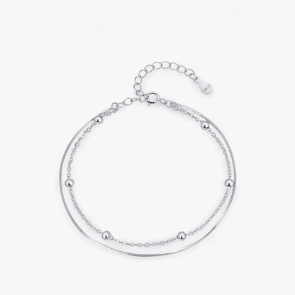 Double Layer Snake Chain Bracelet 925 Sterling Silver