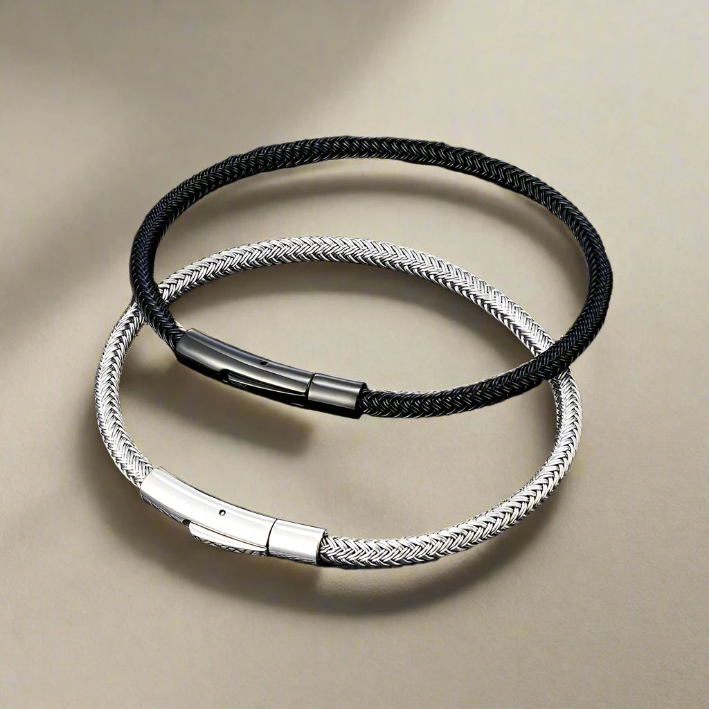 3 Color Choice Stainless Steel Wire Rope Bracelets