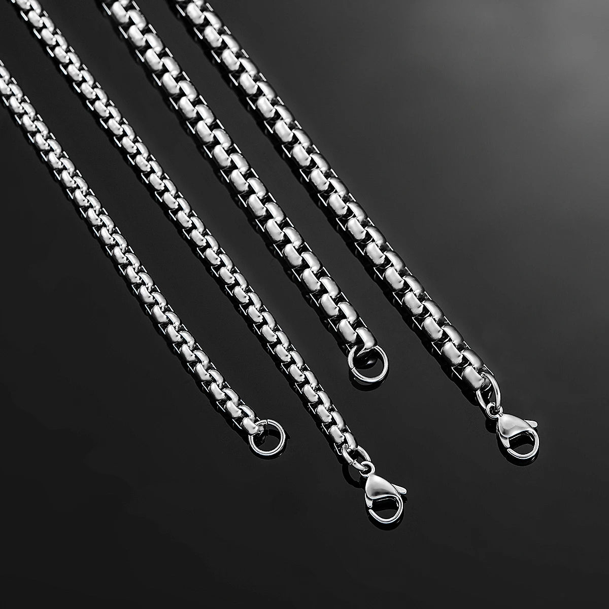 2-6mm Stainless Steel Belcher Chain 14 to 40 Inches