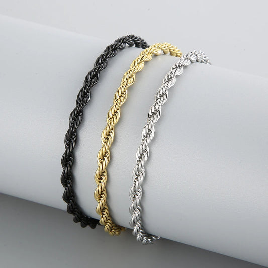 4-8mm Stainless Steel Rope Bracelets