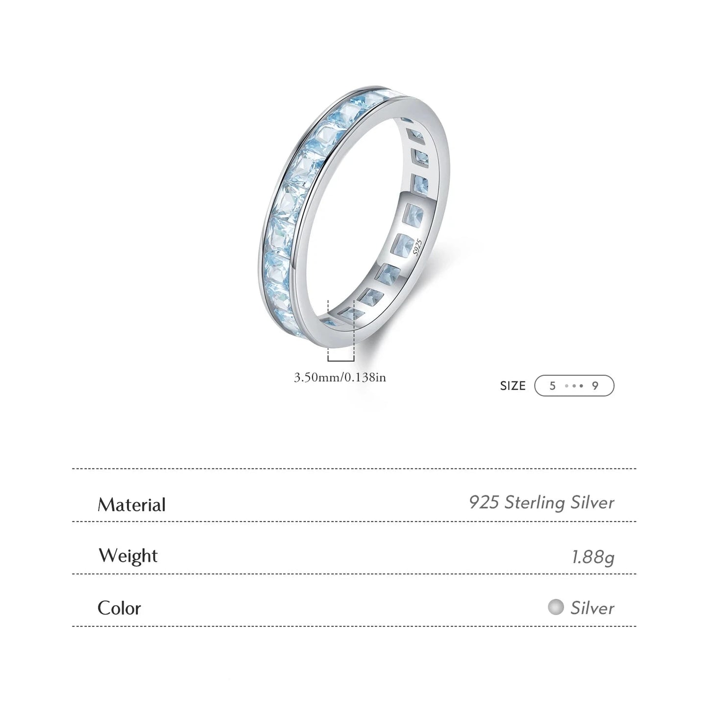 925 Sterling Silver CZ Eternity Band