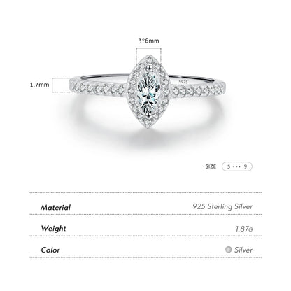 Marquise Cut CZ 925 Sterling Silver Ring